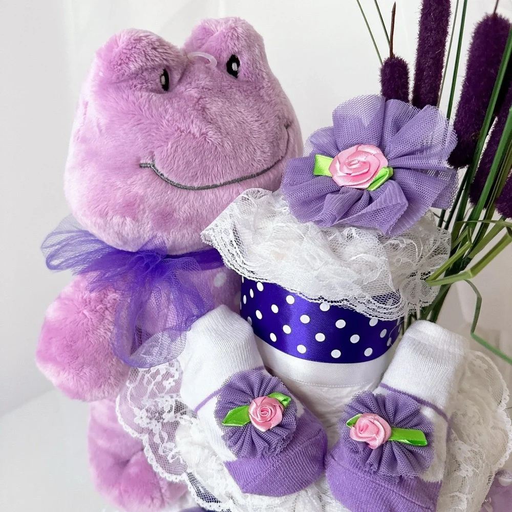 Frog Diaper Cake, Baby Shower Gift